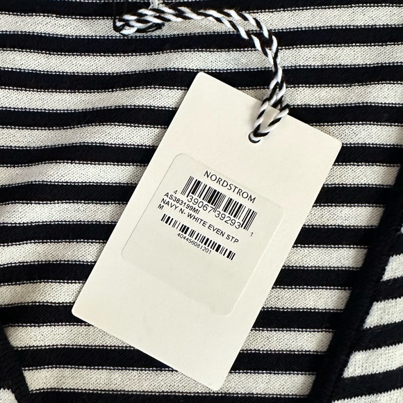 Nordstrom Wrap-around navy and white stripped cropped cardigan - Picture 3 of 3